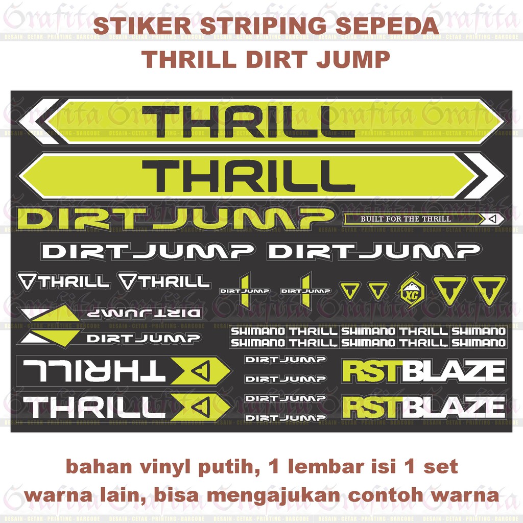 (1lbr = 1set) Stiker Striping Thrill Dirt Jump