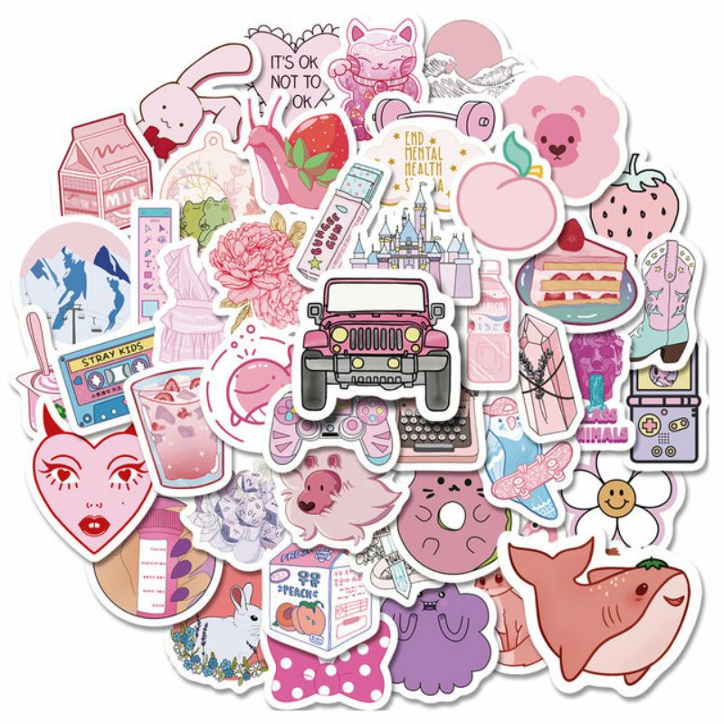 

Stiker Aesthetic Pink Pack Style 260283- Stiker Aesthetic Keren Imut Laptop, Aksesoris Hp, Anti Air, Motif, Helm, Tumbler, Koper, Kulkas