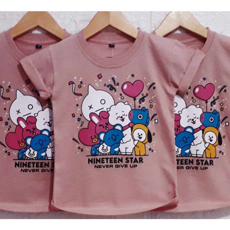 Baju Kaos Anak Premium 1-8th/ Kaos Anak 100% Catton Nineteen star