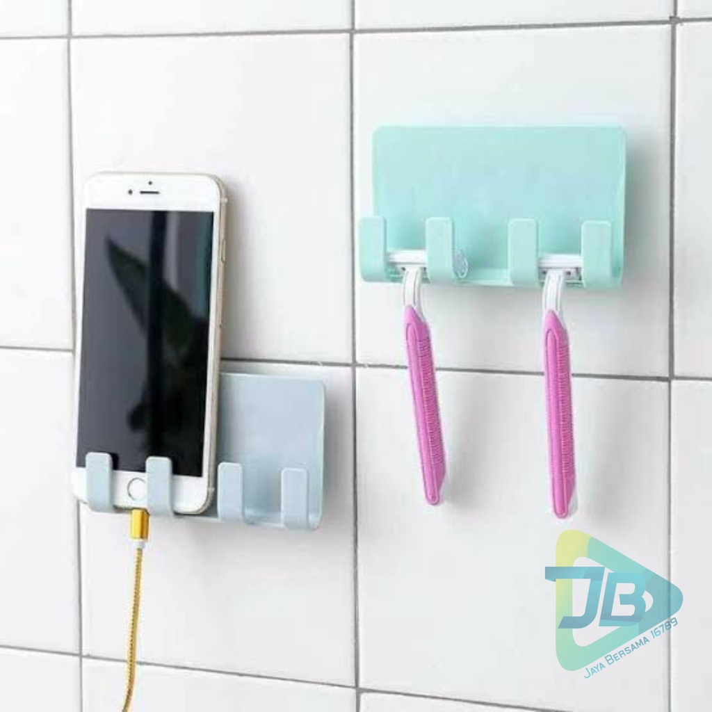 RT108 gantungan hook tempel dapur kamar mandi charger hp 4 kait serbaguna JB5610