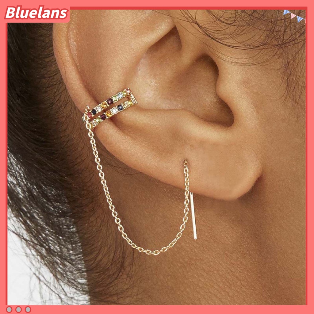 Anting Kait Berlian Imitasi Bahan Alloy Untuk Wanita
