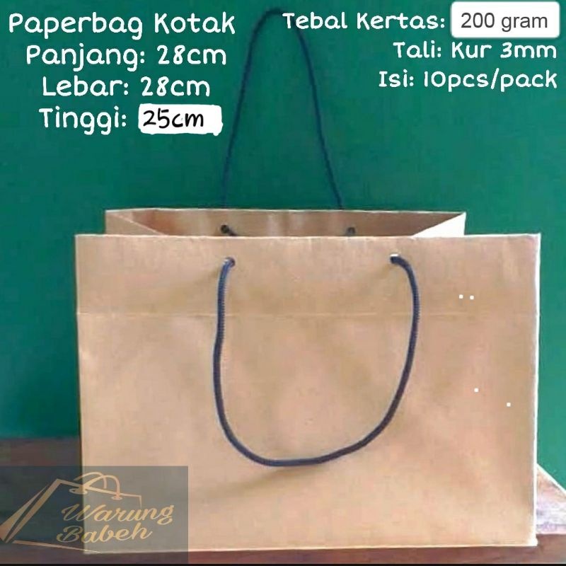 Paperbag ukuran 28 x 28 x 25cm Untuk Hampers dus kue, dll
