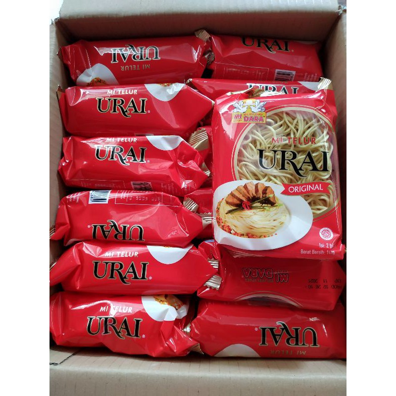 Mie Urai Original Burung Dara dus | karton isi 24pc | Mie telur urai merah | Mie urai original