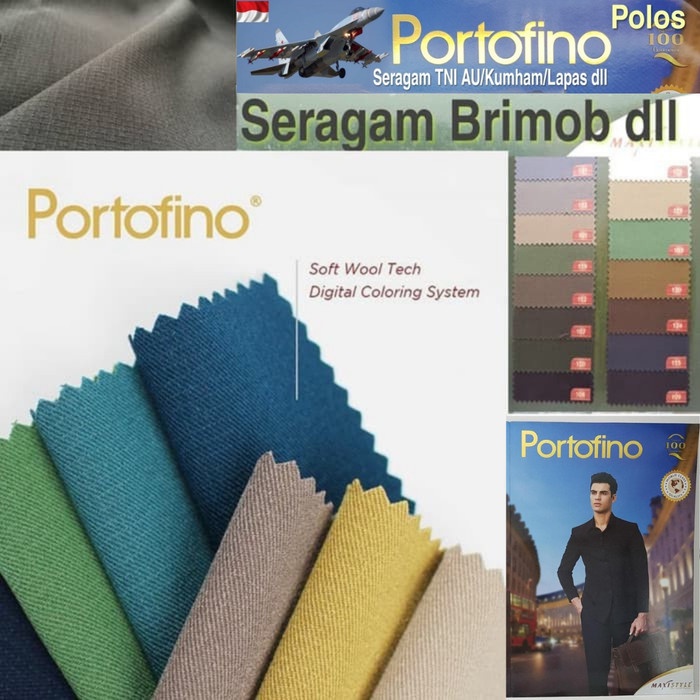 TERMURAH- Kain Portofino By Maxistyle Bahan Seragam Polri, PNS, TNI per 10cm