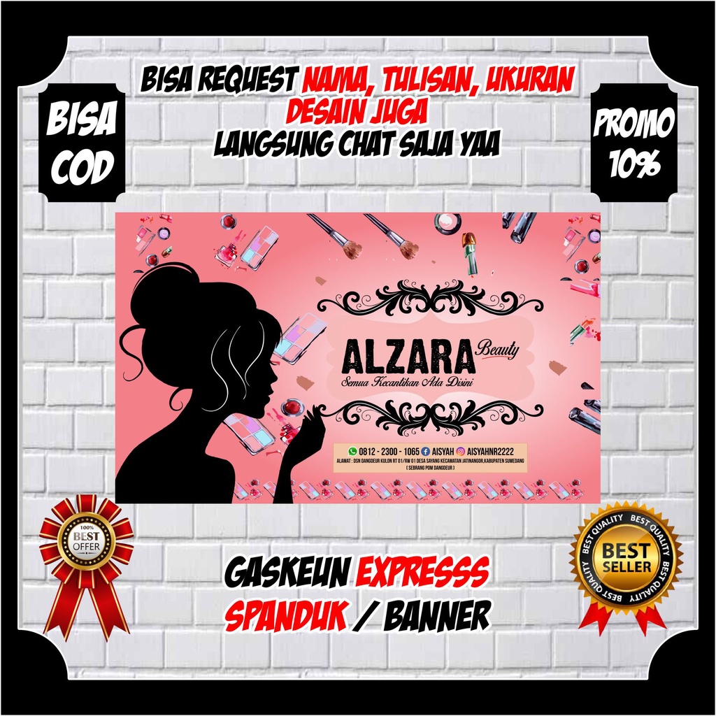 Banner Toko Kosmetik Berkualitas / Banner Backdroup Toko Kosmetik Kecantikan Design Custom