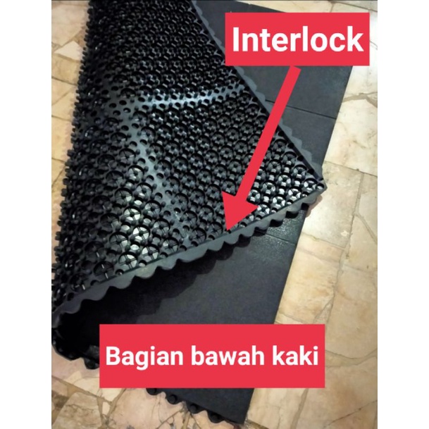 Rubber gym mat alas lantai gym tebal 18mm tanpa kaki 12mm