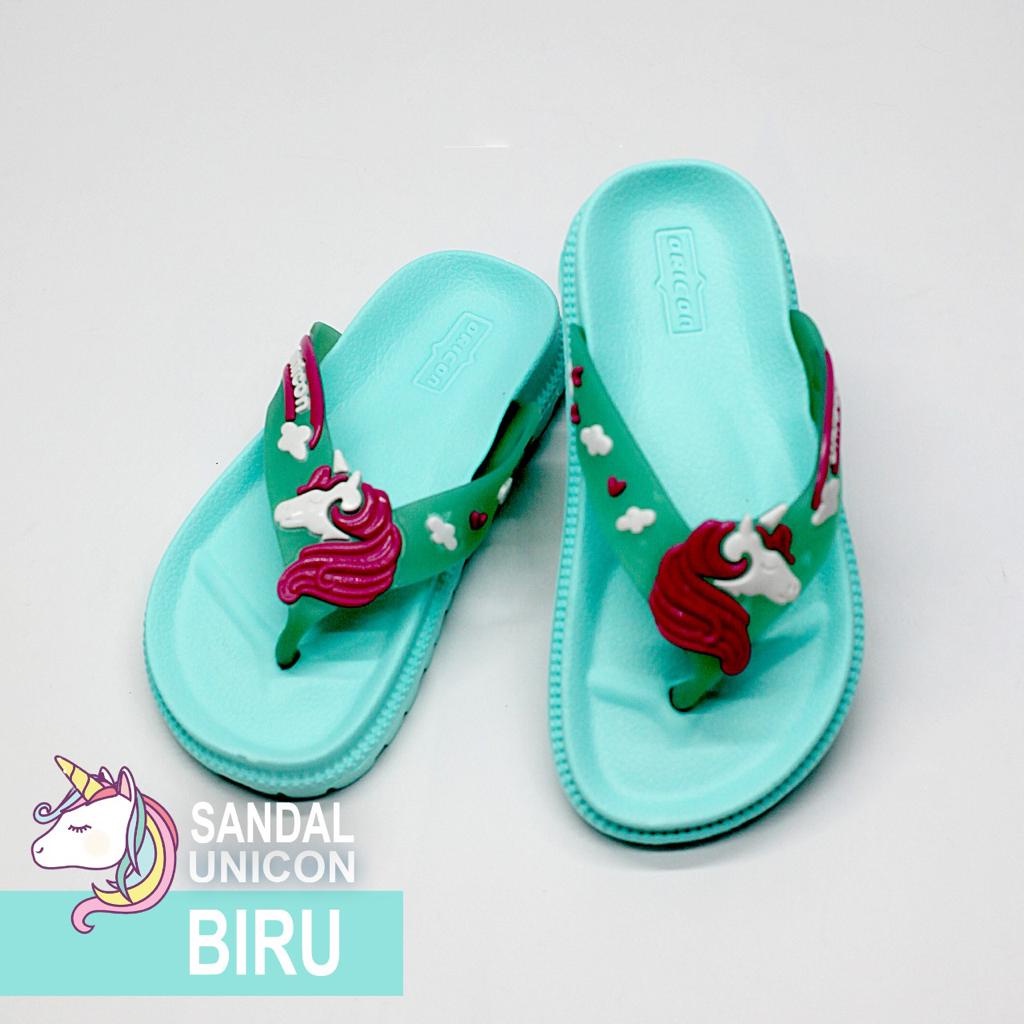 Sandal Anak Perempuan Sandal Jepit Bahan Karet Motif Unicon Size24-35