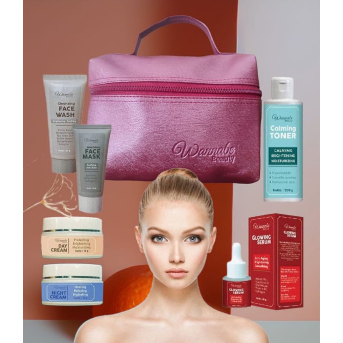 Paket Skincare Wannabe Beauty||Serum||Toner||Day Cream||Night Cream||Face Wash||Face Mask