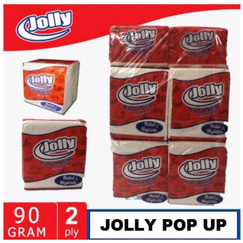 TISSUE JOLLY POP UP TISU KULINER 10 PCS x 90Gram  Murah