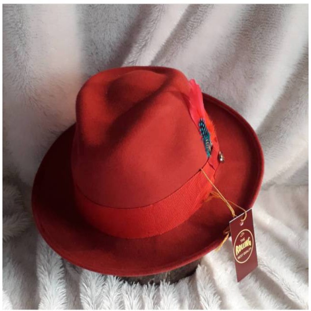 TOPI LAKEN FEDORA KULIT WOOL IMPORT BEST QUALITY