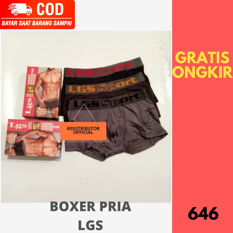 PROMO SALE LGS Underwear |Celana Boxer Pria |LEBX 004.646.3 1BOX ISI-3-|Sport-Best Seller