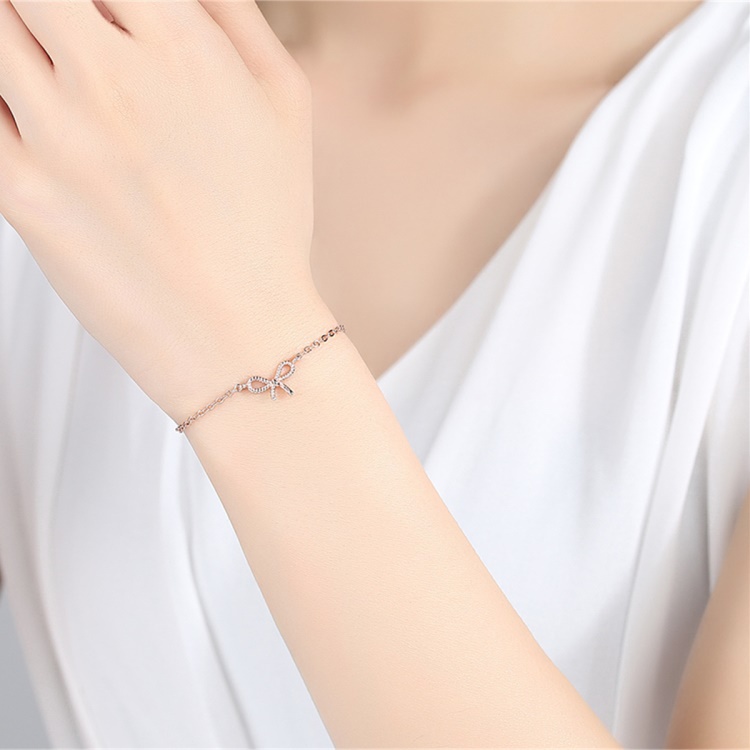 Gelang Tangan Serut Wanita Pita Kristal Permata Korea Bahan Copper Dalika