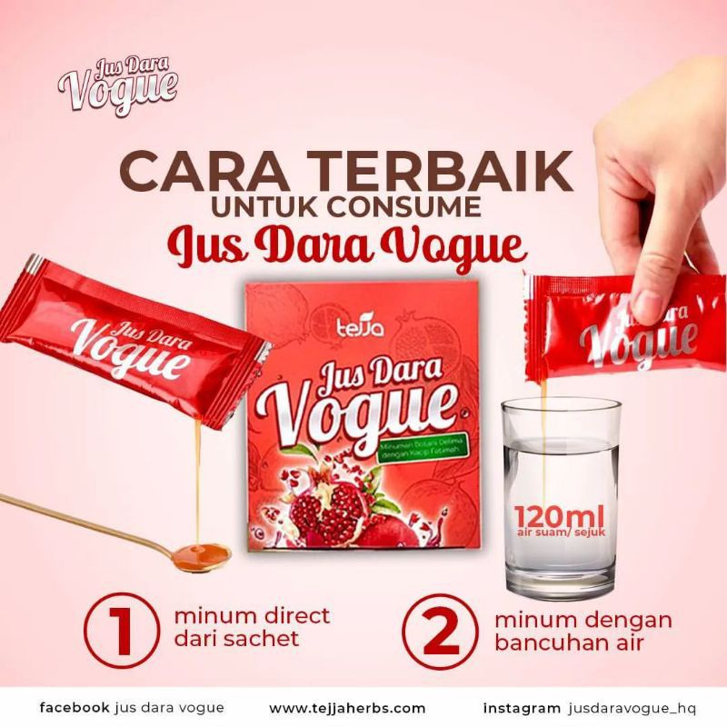 

Jus Dara Vogue Kemasan Shacetan Dijual Per Shacet Untuk kemasan Ekonomis