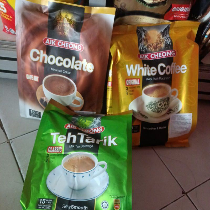 

Aik Cheong 3 in 1 Original White Coffee - Chocolate - Teh Tarik - Durian