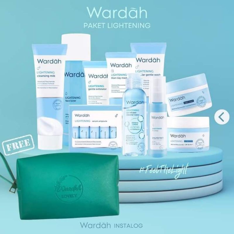 {100%ORI} WARDAH LOVELY PACKAGE LIGHTENING FREe Pouch