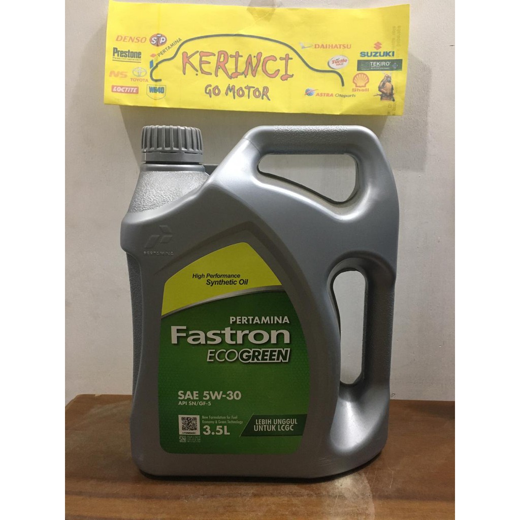 OLI FASTRON ECO GREEN 5W-3O 3.5L GALON PERTAMINA - OLI FASTRON ECO