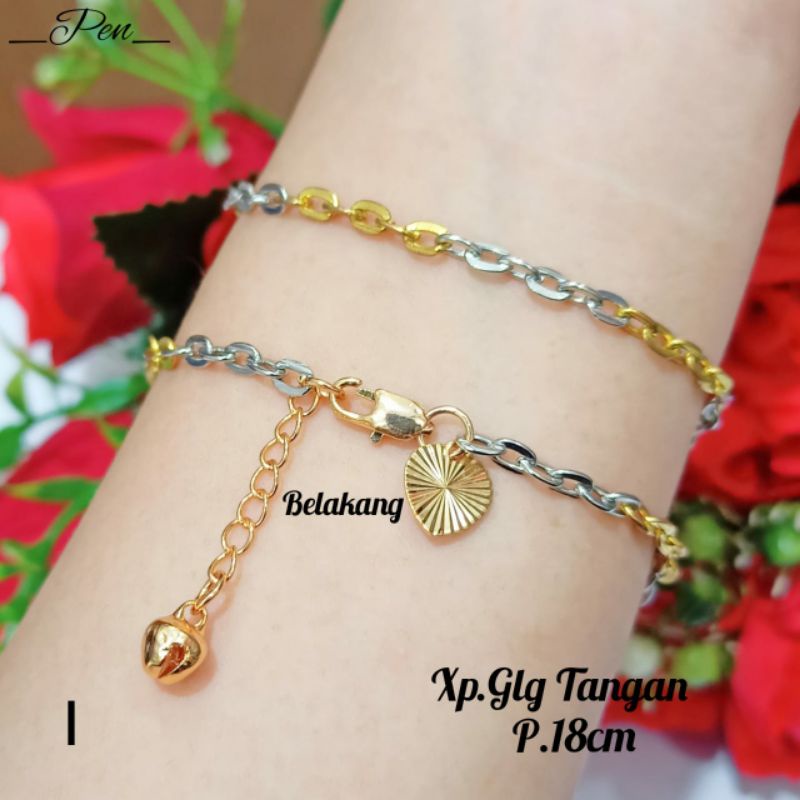 Fourfashion Gelang Tangan Xuping Rantai Gold Silver Kekinian PD205