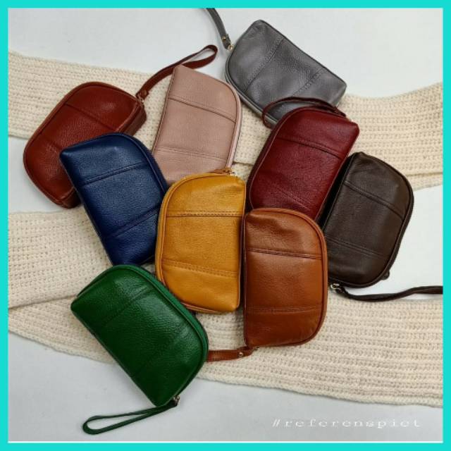 Dompet Papirut Kulit Original Garut, Aghnia leather pouch Sukaregang [BISA COD]