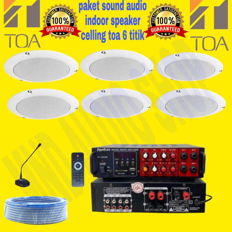 PAKET SOUND SPEAKER TOA CELLING SPEAKER TOA 6 TITIK INDOOR