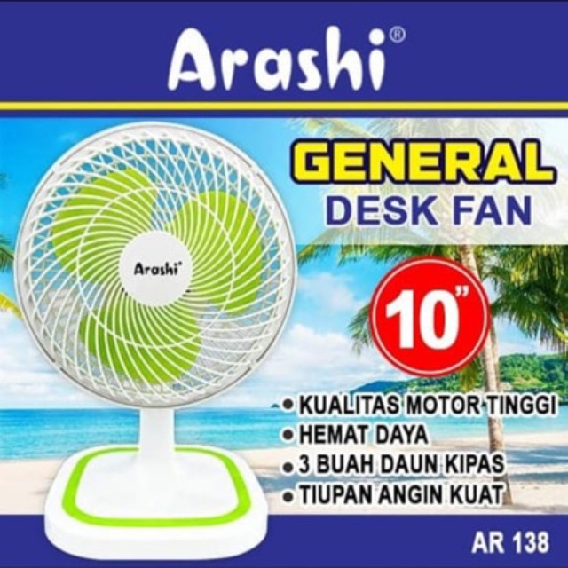 ARASHI Kipas Angin Meja General 10 Inch / Deskfan - Garansi 1 Tahun