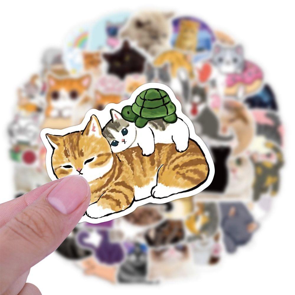 Mxbeauty Stiker Kucing Kartun Stiker Tahan Air Stiker Gitar Laptop Stiker Koper Alat Tulis Stiker Ponsel Dekorasi Graffiti Sticker