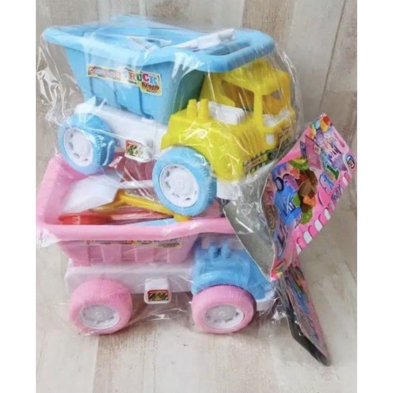 MAINAN ANAK TRUCK PASIR MINI Lp2 - HAPPY SAND TRUCK DUMP / MAINAN MOBIL TRUCK PASIR PLUS CETAKAN NYA