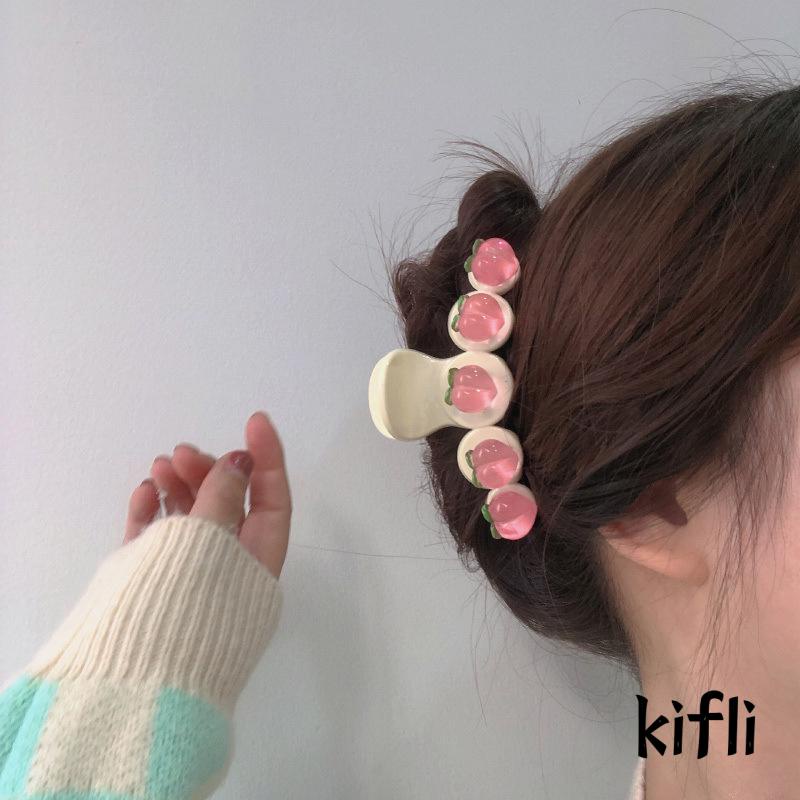 Jepit Rambut,Korea Mutiara Hair Clip,Claw Motif Persik Rumbai Mutiara,Untuk Wanita