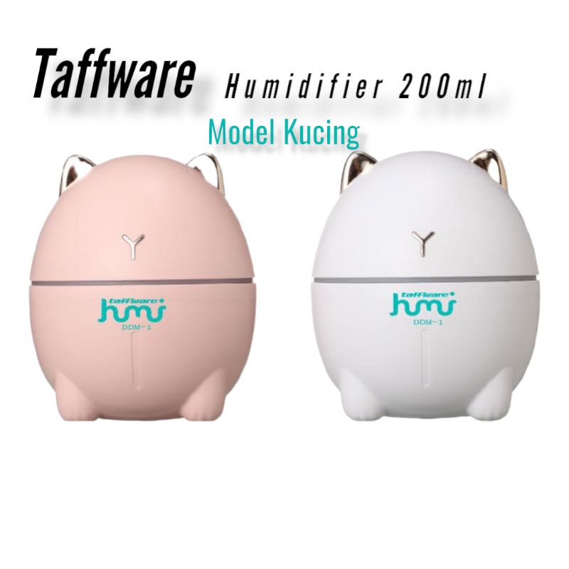 Taffware Air Humidifier Ultrasonic Aromatherapy Oil Diffuser Night Light 200ml - HUMI DDM-1