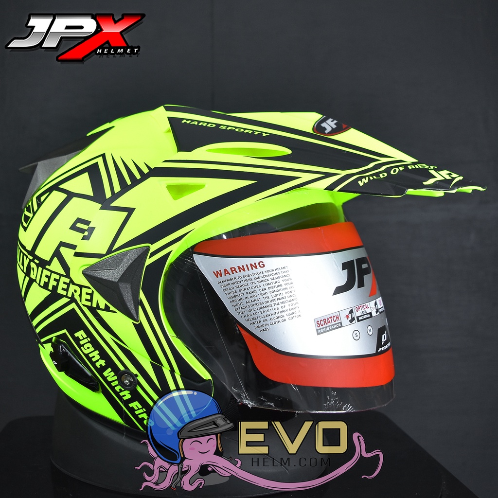 HELM JPX SUPERMOTO_WILD RIDER - FLUO YELLOW DOFF/BLACK