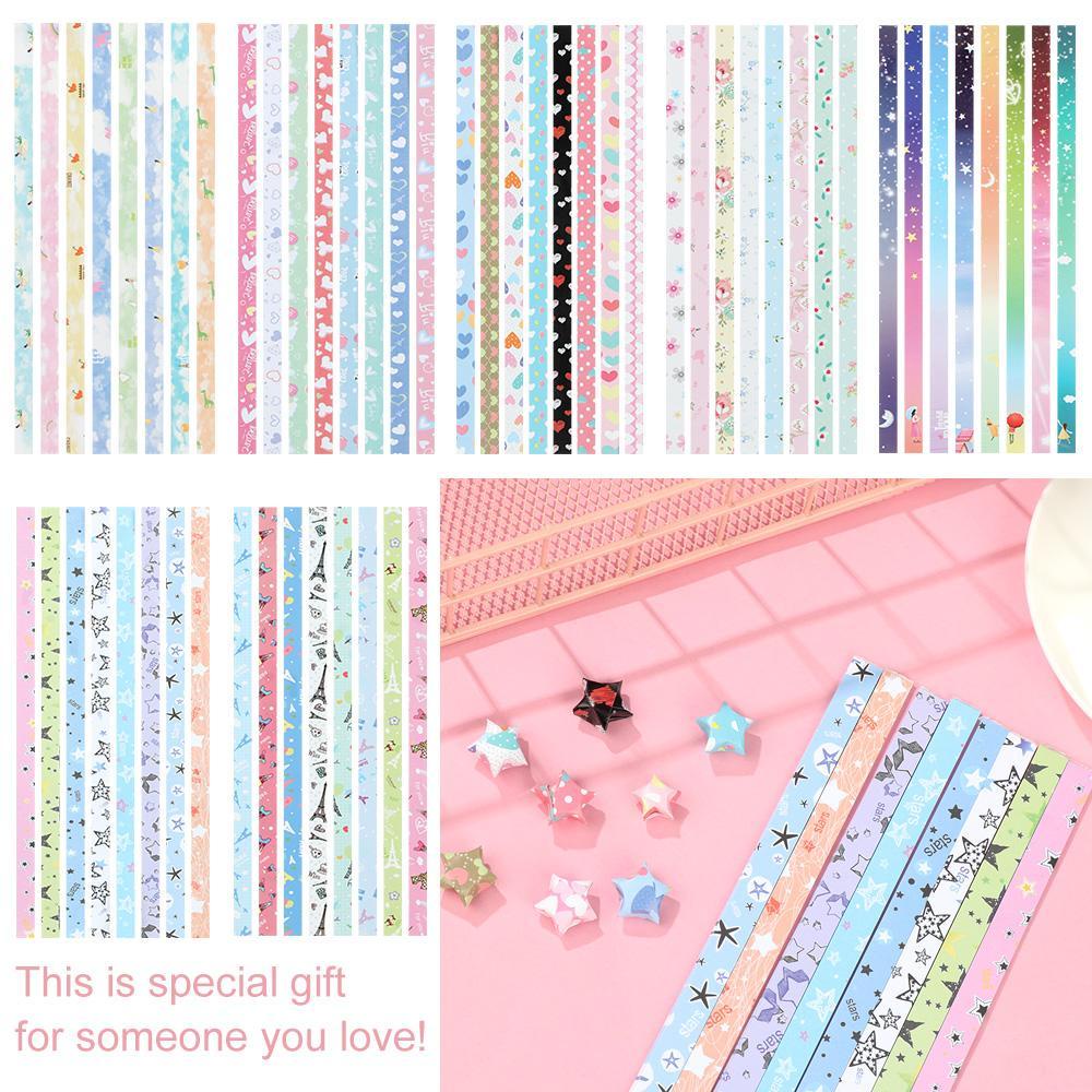 Chookyy 1set/136Pcs Kertas Strip Pereda Tekanan Anak Best Wishes DIY Kerajinan Dekorasi Rumah Origami