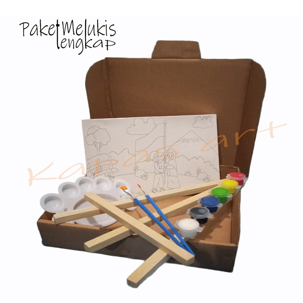 

Painting Kit / Paket Kanvas Lukis Sketsa Tema Kemerdekaan Lengkap Siap Pakai