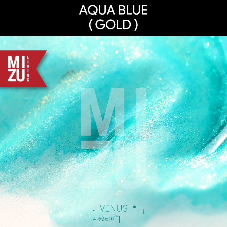 TRAMOL GOLD SERIES 25ml SHIMMERING Fountain Pen INK Tinta Glitter Emas Perak-AQUA BLUE G