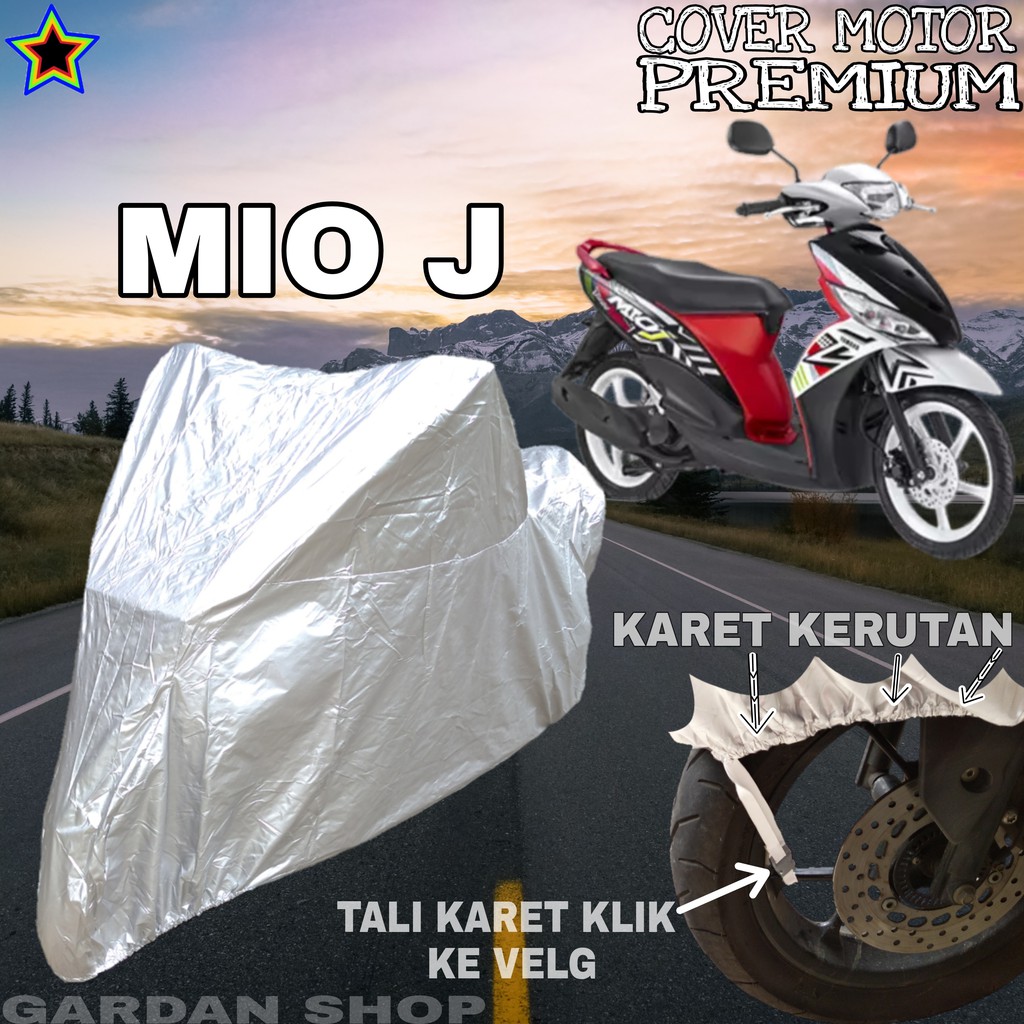 Sarung Motor MIO J SILVER POLOS Body Cover Penutup Motor Mio J PREMIUM