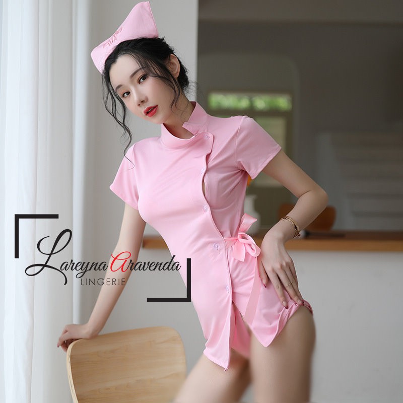 Set Lingerie + G String Seksi Model Cosplay Exclusive Nurse LG208