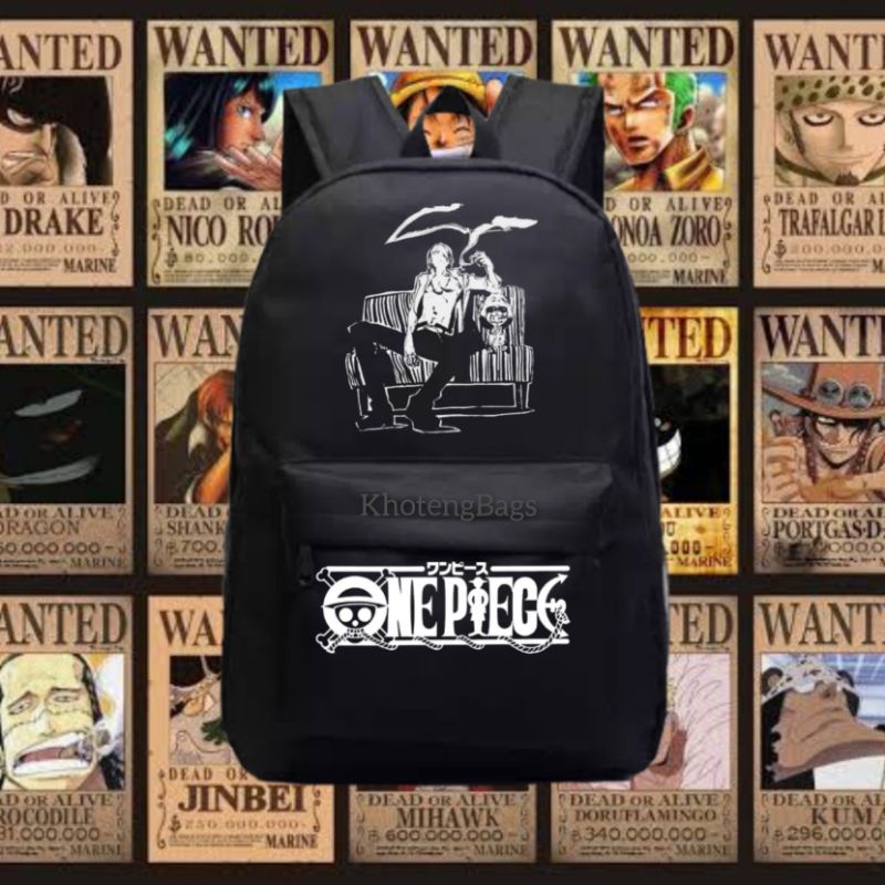 Tas Ransel Sekolah Anime One Piece Zoro &amp; Tony Chopper