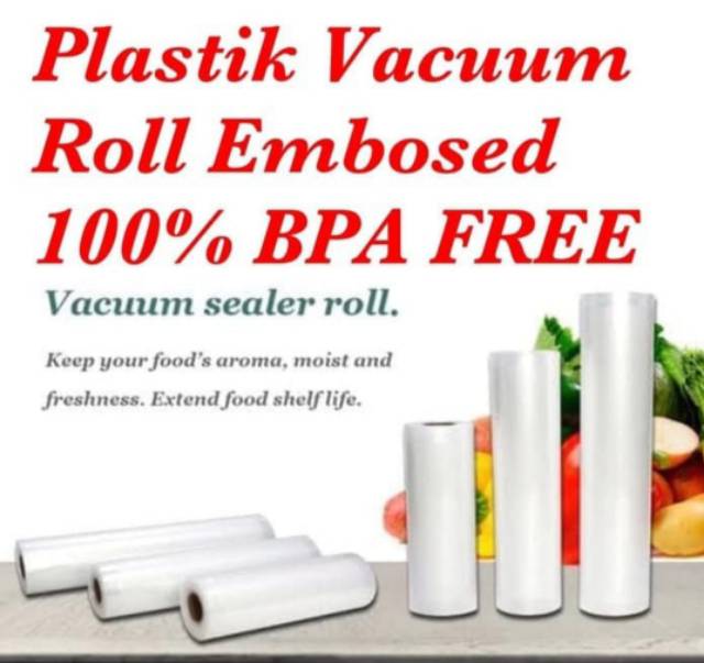 PLASTIK VACUM SEALER EMBOSE ROLL 20CM x 500CM / PLASTIK EMBOS