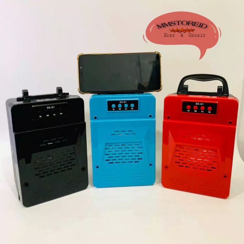 MM - SK-61 Speaker Bluetooth Portabel Series Mini Karoke Free Microphone Speaker SK-61