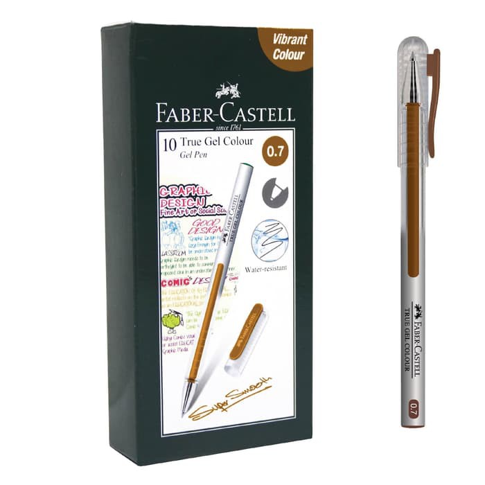 

READY FABER-CASTELL TRUE GEL PEN -- SOFT BROWN INK 0.7 MM