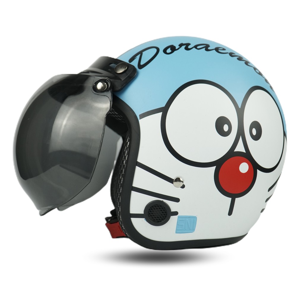 Helm Bogo Dewasa Pria Wanita Helem Retro Motor Sni DORAEMON LOOK