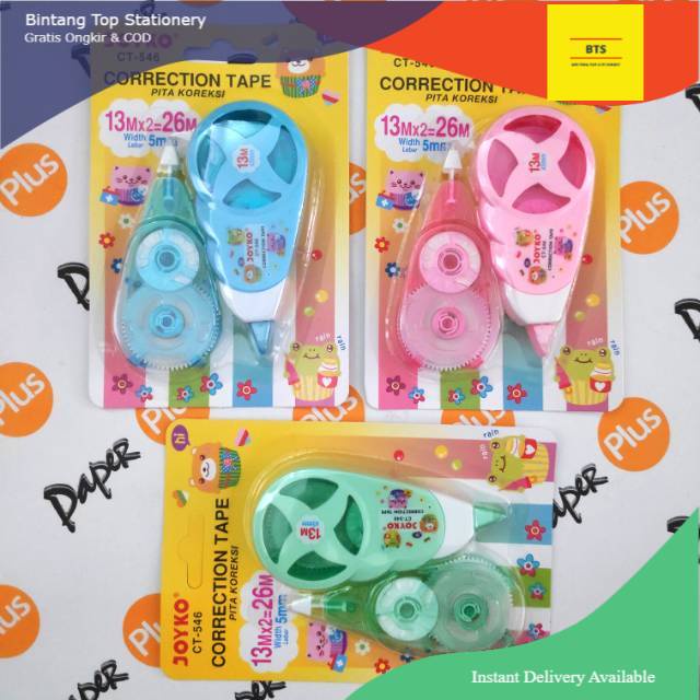 

[BTS] Correction Tape / Tip ex Kertas JOYKO CT546 Plus refill