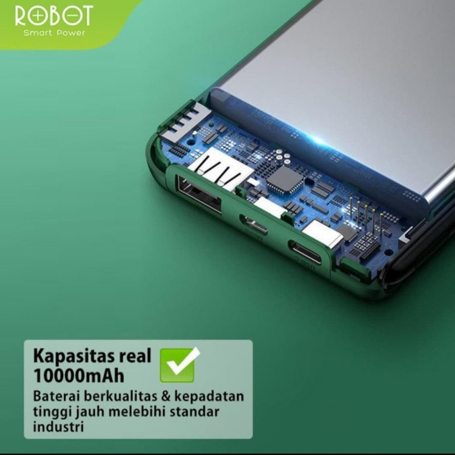 POWERBANK ROBOT RT180 10.000MAH MICRO TYPE C FLIGHT FRIENDLY