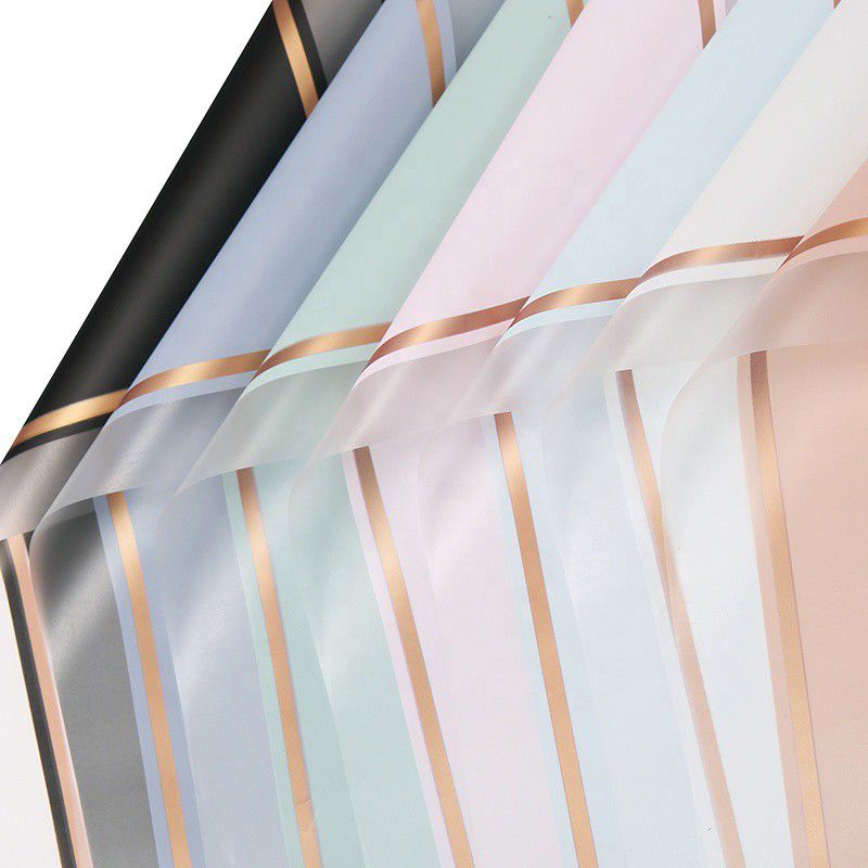 

WMS FLOWER WRAPPING NEW GOLD BORDER CELLOPHANE