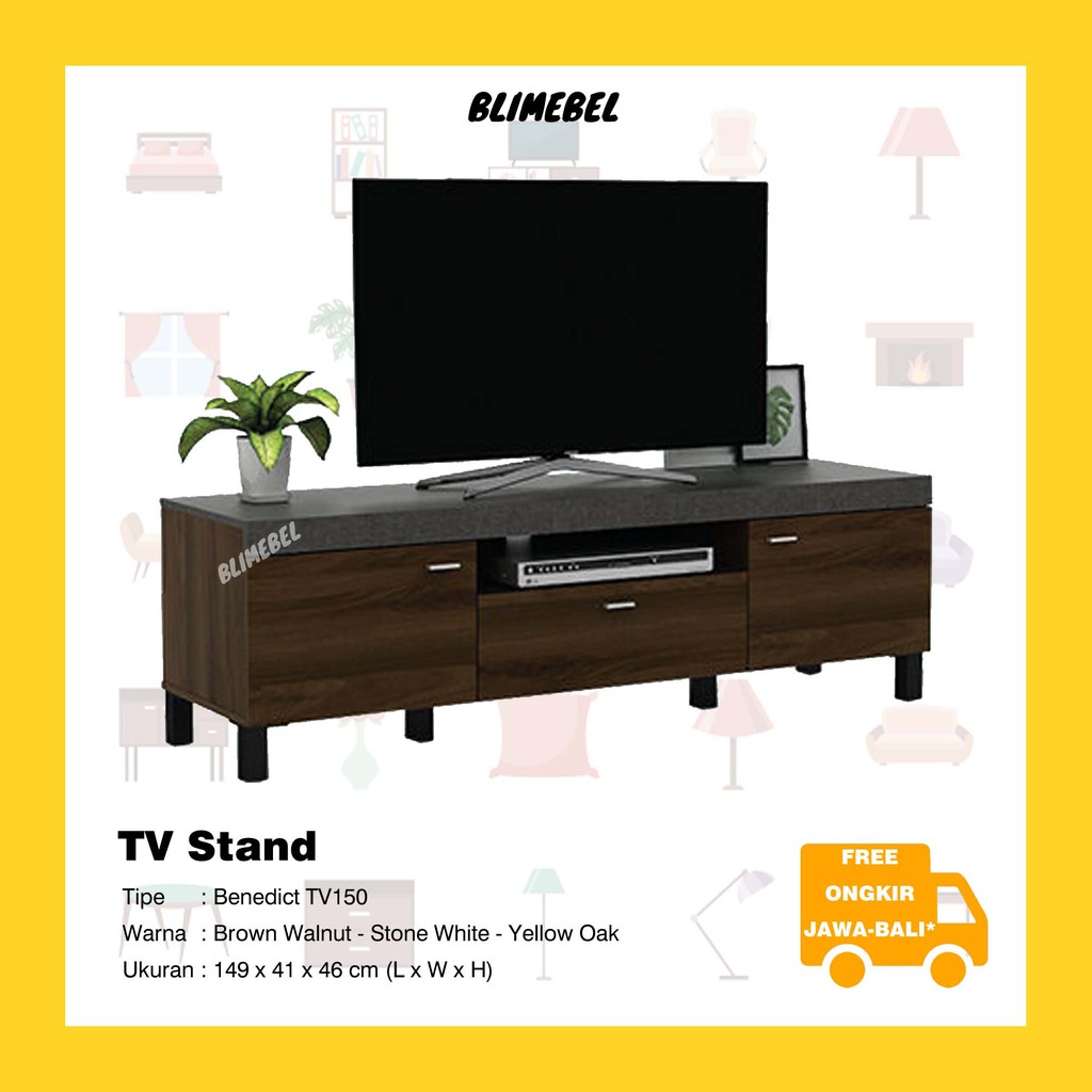 100 Free Ongkir Jawa Bali Tv Stand Benedict Tv150 Meja Tv Rak Tv Shopee Indonesia