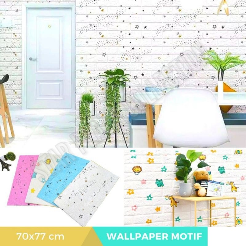 Wallpaper Foam Dinding 3D - Pengaman Bayi dari Benturan Kepala