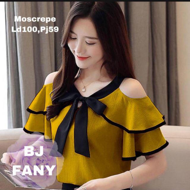 COD✔ BAJU FANY FIT XL / BJ FANY / HIGH QUALITY BLOUSE WANITA PAKAIAN WANITA BLOUSE ATASAN WANITA-MUSTARD