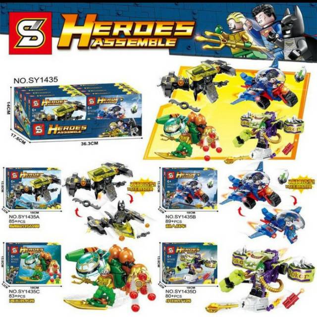 HT - Mainan Lego Bricks Superman Aquaman Batman Joker Super Hero SY1435