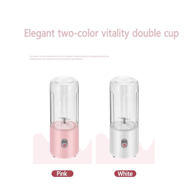 Juicer Portable USB 410ML Mini Juicer Multifungsi 4 Mata Pisau Kaca menebal cangkir coolcolor