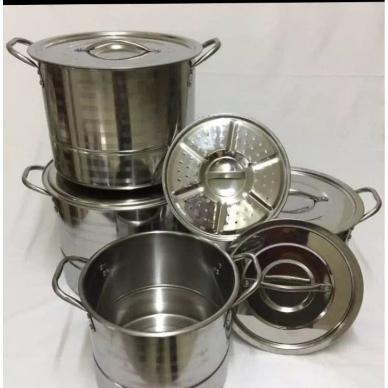 panci set steamer stock pot