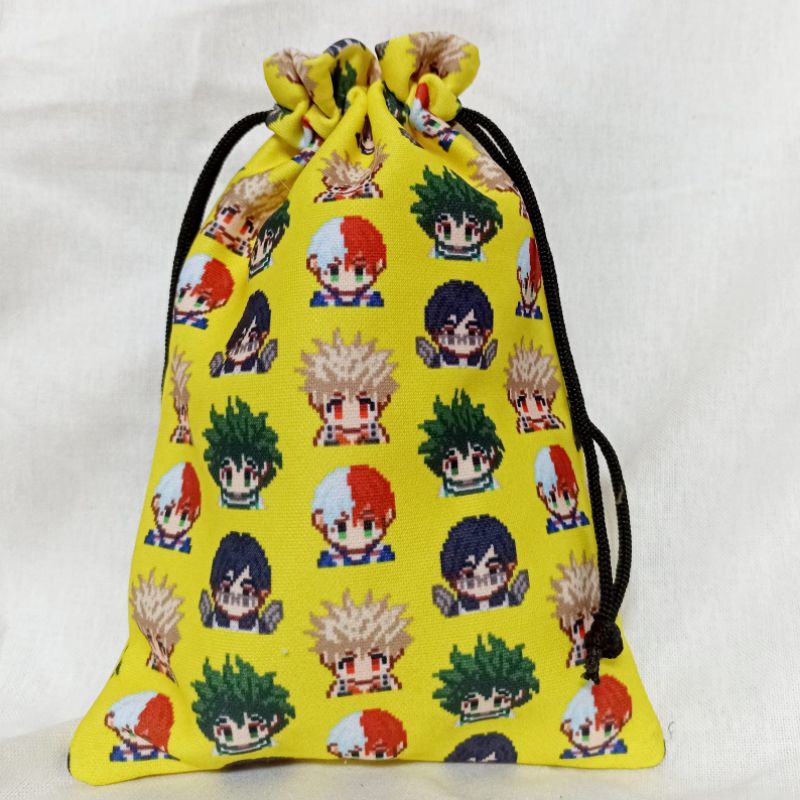 Image of Drawstring Pouch - One Piece - Boku No Hero - Yuri on Ice - Haikyuu - Pokemon - Pixel art #3