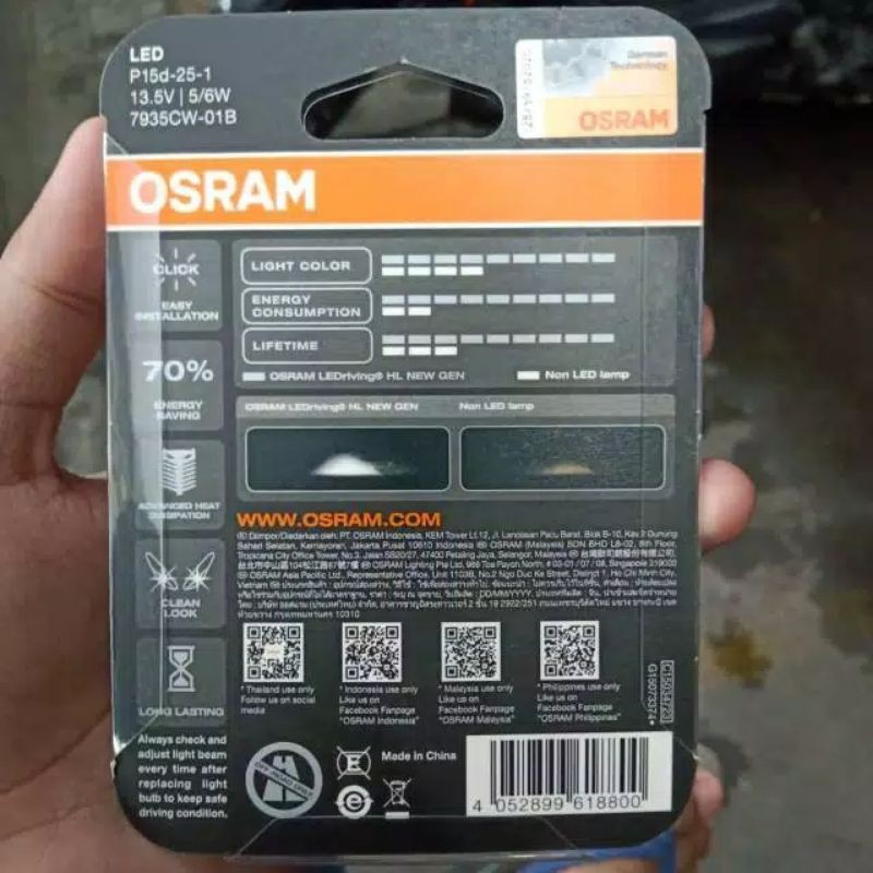 Lampu LED OSRAM T19 AC/DC H6 Motor Bebek Dan Matic